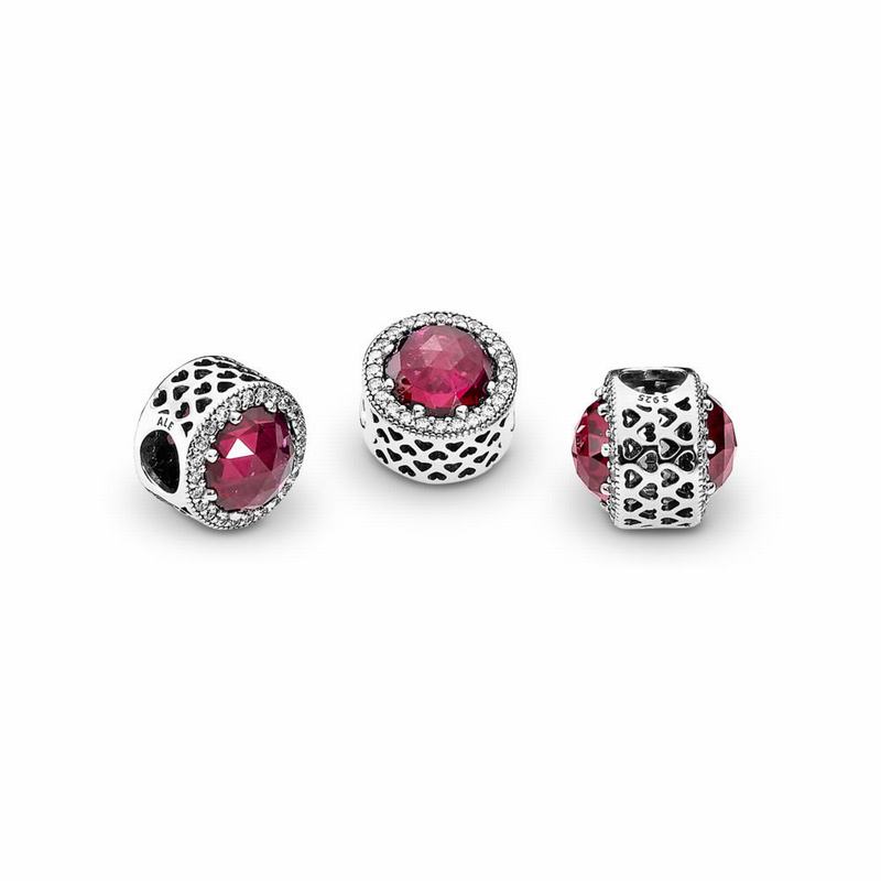 Pandora Sparkling Cerise Pink Charm NZ, Sterling Silver (910732-VMY)